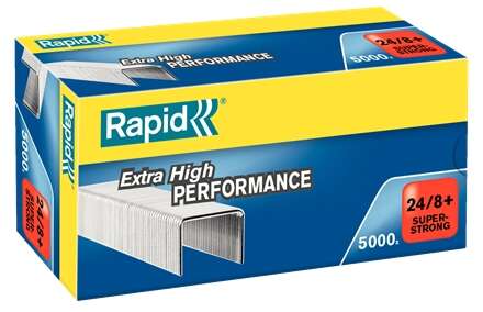 Rapid Super Strong Caja de 5000 Grapas 24/8+ - Hasta 50 Hojas - Alambre Galvanizado Superreforzado - Patilla de 8,5mm 1 pieza(s)