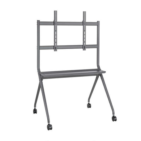 AISENS - Soporte De Suelo Pro Con Rueda  1 Bandeja Para Pantalla Interactiva/TV 120kg De 50-86  Negro