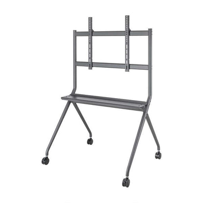 AISENS - Soporte De Suelo Pro Con Rueda  1 Bandeja Para Pantalla Interactiva/TV 120kg De 50-86  Negro