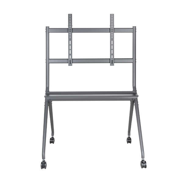 AISENS - Soporte De Suelo Pro Con Rueda  1 Bandeja Para Pantalla Interactiva/TV 120kg De 50-86  Negro