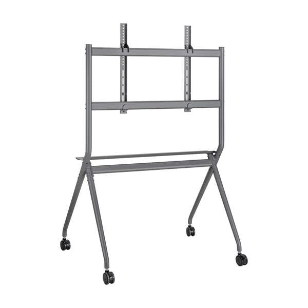 AISENS - Soporte De Suelo Pro Con Rueda  1 Bandeja Para Pantalla Interactiva/TV 120kg De 50-86  Negro