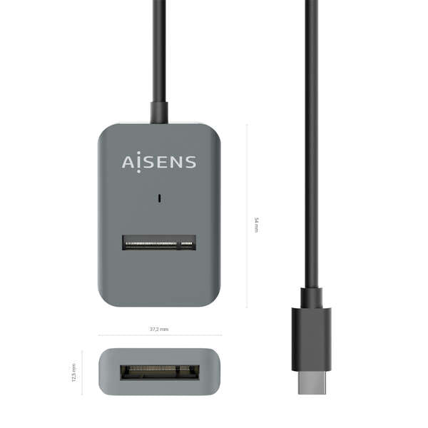 AISENS - USB-C Dock M.2 (NGFF) ASUC-M2D012-GR SATA/NVMe A USB3.1 Gen2  Gris