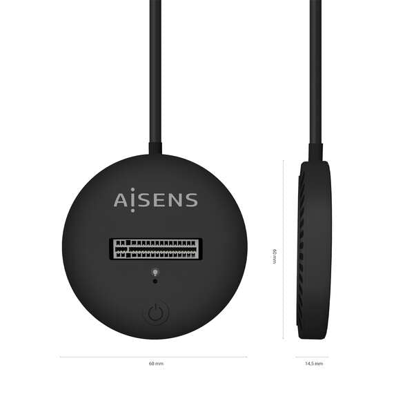 AISENS - USB-C Dock M.2 (NGFF) ASUC-M2D013-BK SATA/NVMe A USB3.1 Gen2  Negra