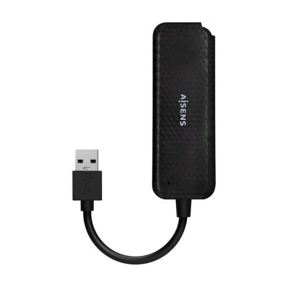 AISENS - Hub USB 3.0  Tipo A/M-4x Tipo A/H  Negro  15cm