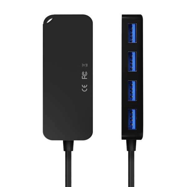 AISENS - Hub USB 3.0  Tipo A/M-4x Tipo A/H  Negro  60cm