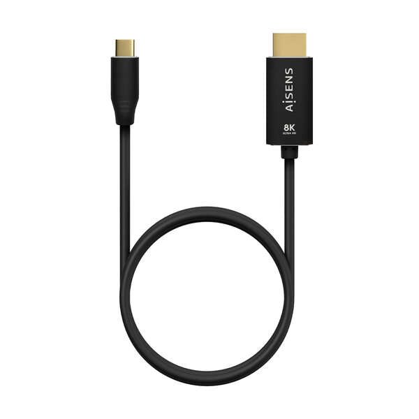 AISENS - Cable Conversor Aluminio USB-C A HDMI 2.1 8k@60Hz  USB-C/M-HDMI/M  Negro  1.0m