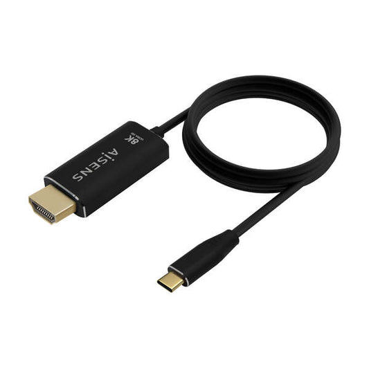 AISENS - Cable Conversor Aluminio USB-C A HDMI 2.1 8k@60Hz  USB-C/M-HDMI/M  Negro  2.0m