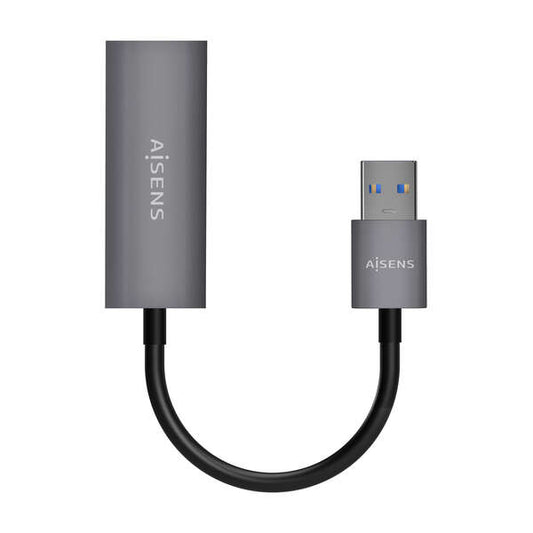 Aisens Conversor USB 3.0 a Ethernet Gigabit 10/100/1000 Mbps - 15cm - Color Gris 1 pieza(s)