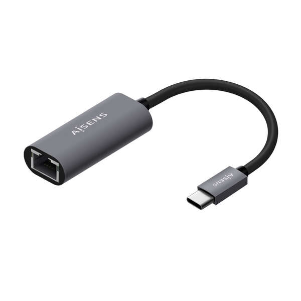 Aisens Conversor USB3.1 GEN1 USB-C a Ethernet Gigabit 10/100/1000 Mbps - 15cm - Color Gris 1 pieza(s)