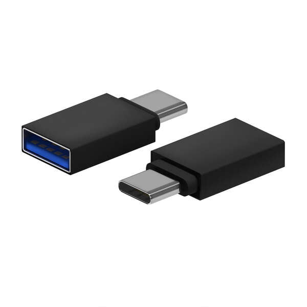 AISENS - Mini Adaptador Aluminio USB 3.2 Gen1 3A  Tipo USB-C/M-A/H  Negro