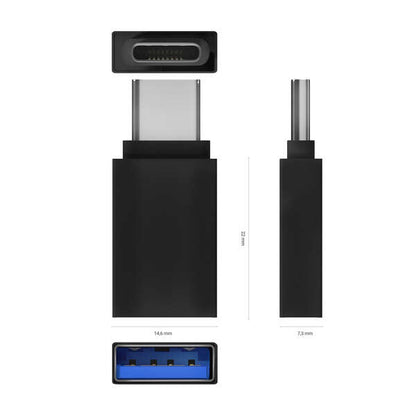 AISENS - Mini Adaptador Aluminio USB 3.2 Gen1 3A  Tipo USB-C/M-A/H  Negro