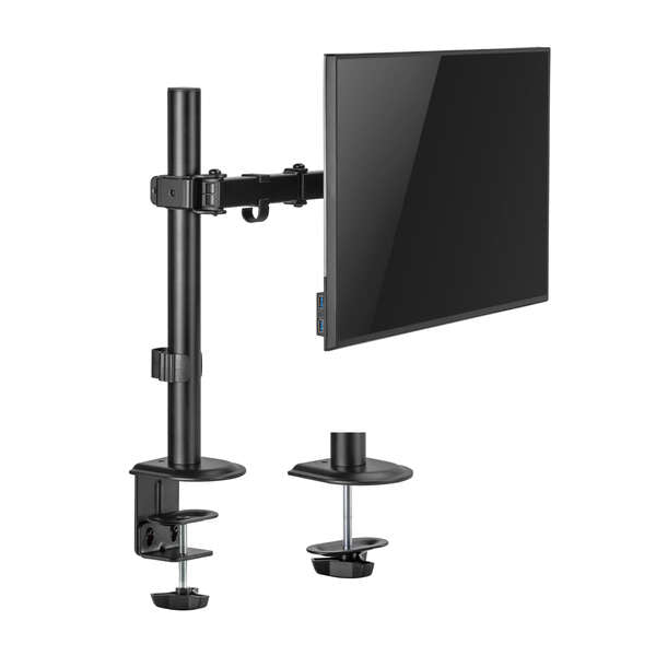 AISENS - Soporte de Mesa ECO Giratorio e Inclinable para Monitor/TV 9Kg (3 Pivotes  1 Brazo) de 17-32  Negro