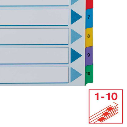 Esselte Indice de Carton con Pestañas Reforzadas - A4 - Numeradas 1-10 - Multicolor 1 pieza(s)