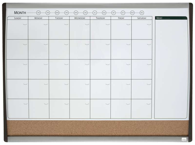 Rexel - Combo organizador mensual + tablero corcho (585 x 430 mm)