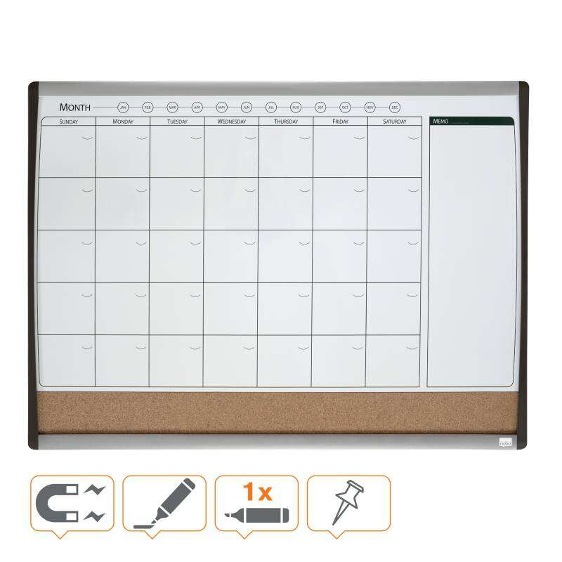 Rexel - Combo organizador mensual + tablero corcho (585 x 430 mm)