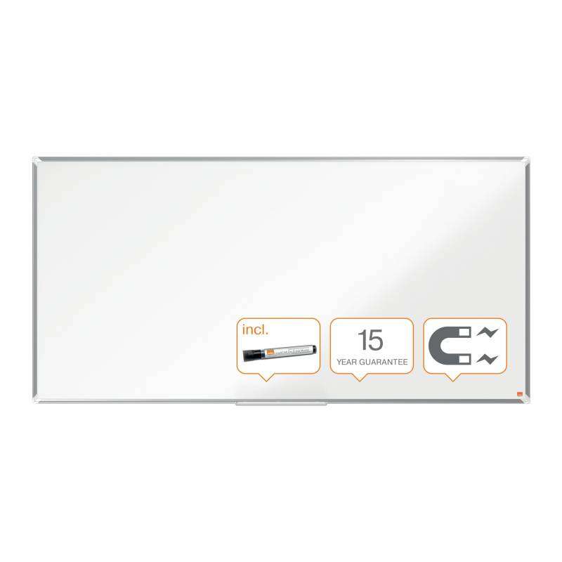 Nobo Premium Plus Pizarra Magnetica de Acero Lacado 1800x900mm - Montaje en Esquinas - Superficie de Borrado Facil - Color Blanco 1 pieza(s)