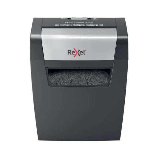 Rexel - Momentum X308 triturador de papel Corte en partículas Negro  Gris