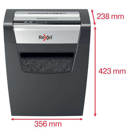 Rexel - Momentum X312 triturador de papel Corte en partículas Negro  Gris