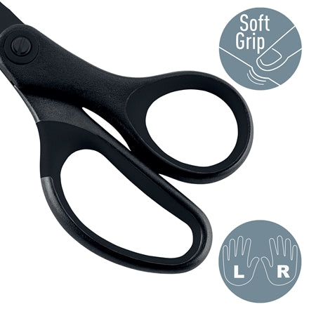 Leitz Quality Tijeras de Acero Inoxidable 18cm - Revestimiento de Titanio - Antiadherentes - Agarre Ergonomico - Color Negro 1 pieza(s)