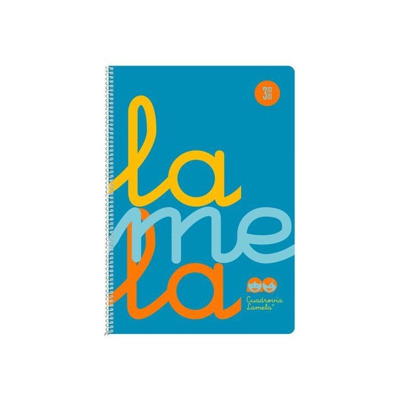 Lamela - Cuaderno polipropileno formato Folio cuadrícula 3x3 80 hojas 90g colores surtidos 7FTP003S