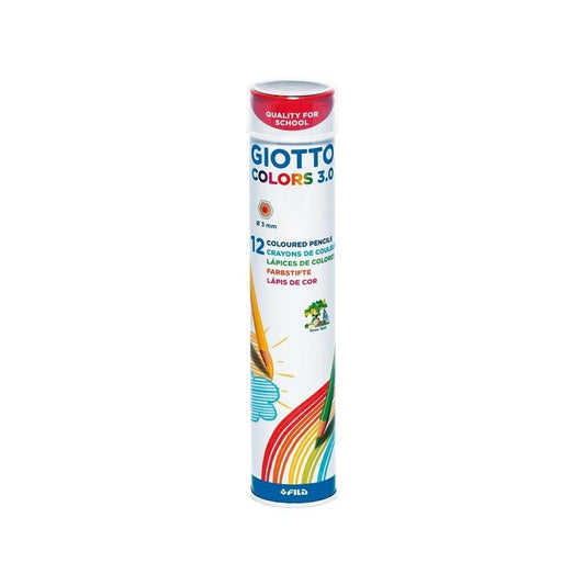 Giotto - Bote metálico 12 lápices de colores mina Ø3 0mm. Colors 3.0 276900