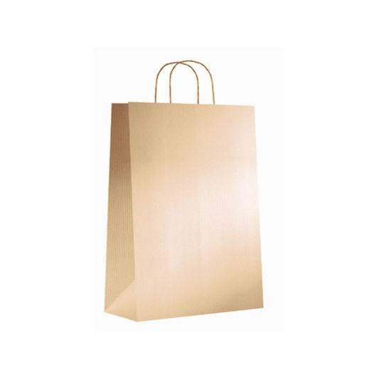 Sin Marca - Paq.25 bolsas papel asa retorcida formato m 27+12X37cm 90gr oro 02003038