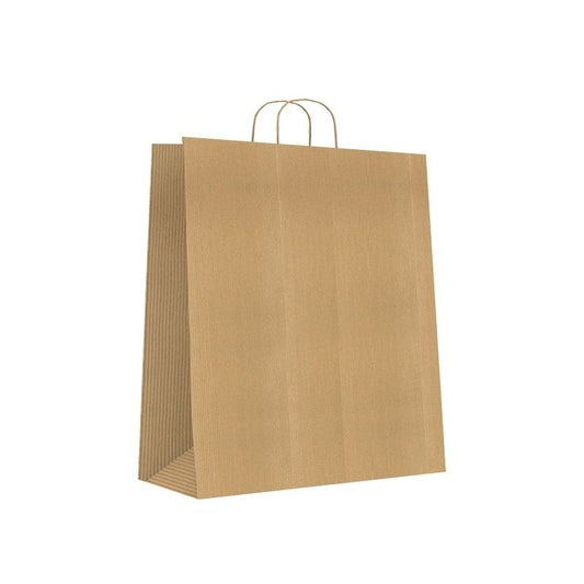 Sin Marca - Bolsa de papel asa retorcida kraft verjurado natural formato xl 90gr 02103022