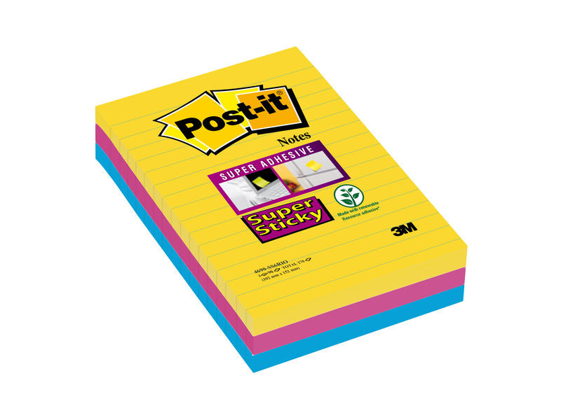 Post-It - Pack 3 Bloc Notas Super Sticky Río Janeiro Línea No Encelofanado Individ.101X152.70005271971