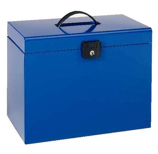 Esselte Home-Box A4 Maletin Metalico - con 5 Carpetas - Azul - con Asa y Cerradura con Llave 1 pieza(s)