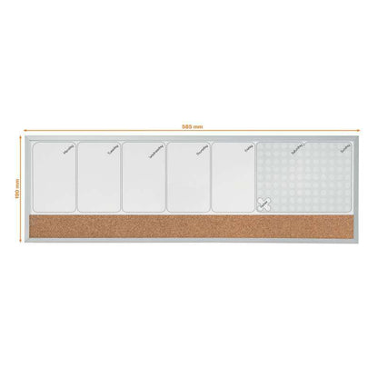 Nobo - ORGANIZADOR SEMANAL MAGNETICO+TABLERO CORCHO HORIZONTAL 585x190MM NOBO 1903780