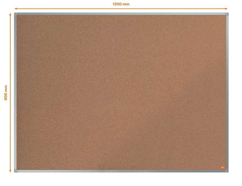 Nobo Essence Tablero de Anuncios de Corcho 1200x900mm - Montaje en Esquinas - Superficie de Corcho - Marco de Aluminio Anodizado - Color Natural 1 pieza(s)