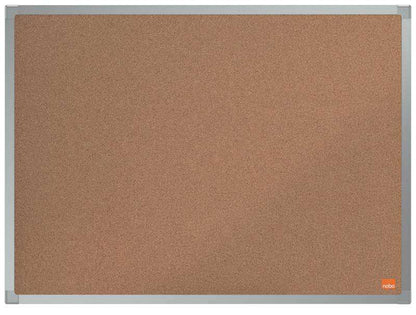 Nobo Essence Tablero de Anuncios de Corcho 600x450mm - Montaje en Esquinas - Superficie de Corcho - Marco de Aluminio Anodizado - Color Natural 1 pieza(s)