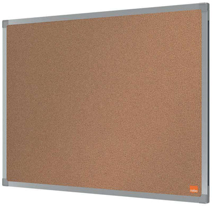 Nobo Essence Tablero de Anuncios de Corcho 600x450mm - Montaje en Esquinas - Superficie de Corcho - Marco de Aluminio Anodizado - Color Natural 1 pieza(s)