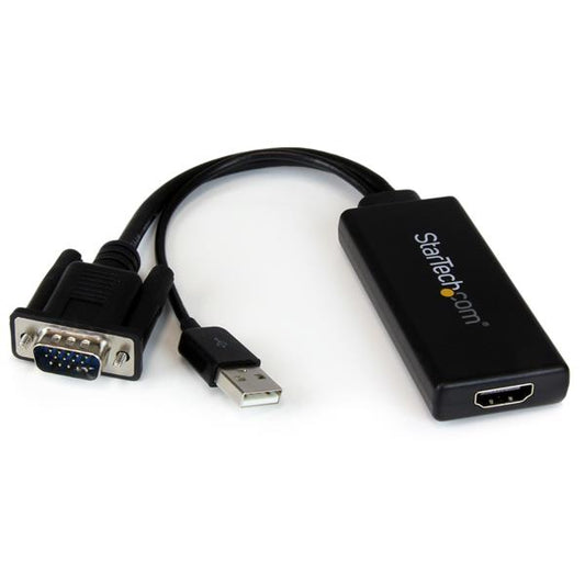 StarTech.com - Adaptador VGA a HDMI con audio y alimentación USB  Conversor VGA a HDMI portátil  1080 p