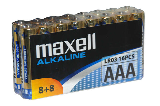 Maxell Pack de 16 Pilas Alcalinas LR03 AAA 1.5V 1 pieza(s)