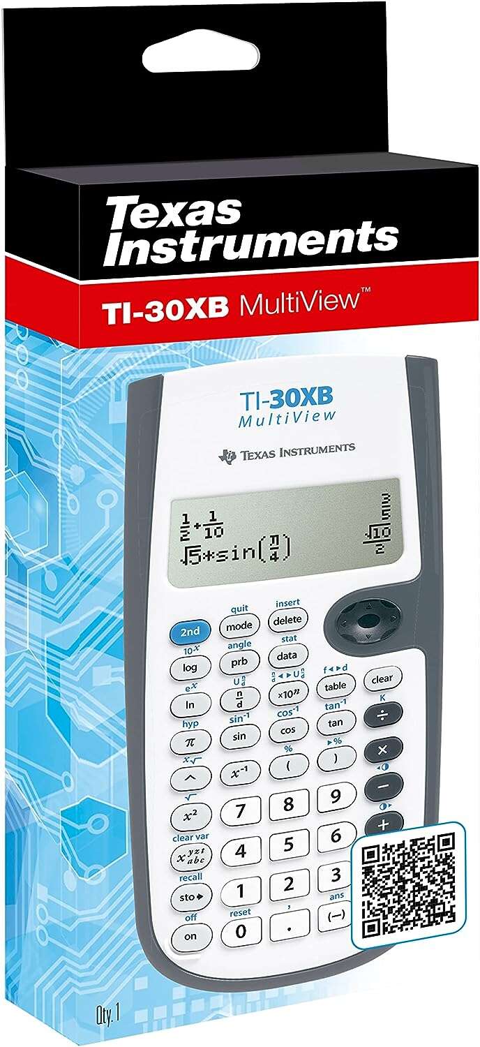 Texas Instruments - TI-30XB MultiView calculadora Bolsillo Calculadora científica Gris  Blanco