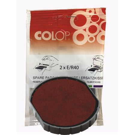 Colop - BLISTER 2 ALMOHADILLAS E/R40 ROJO COLOP 107408