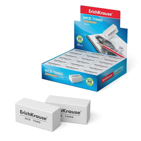 Erichkrause Nice Thing Borrador de Dureza Media - Fabricado de Caucho Termoplastico Hipoalergenico - Ecologico y Moderno - Libre de Impurezas - No Contiene Pvc - Color Negro 36 pieza(s)