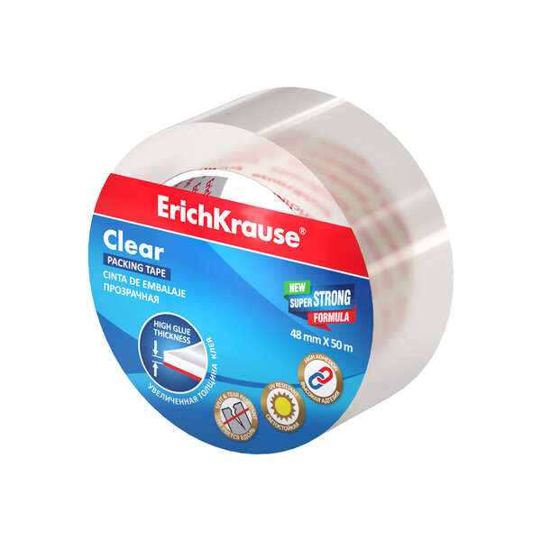 Erichkrause Clear Precinto de Embalaje 48mmx50m - Alta Adherencia - Resistencia al Desgarro - Transparente 1 pieza(s)