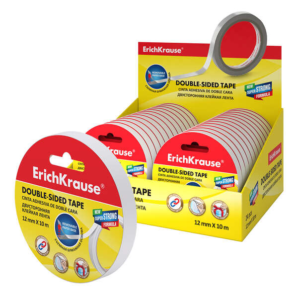 Erichkrause Cinta Adhesiva de Doble Cara - 12mmx10m - Expositor 24 uds. - Transparente 24 pieza(s)