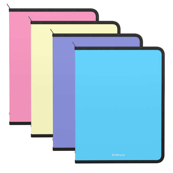 Erichkrause Pack de 4 Carpetas con Cremallera Matt Pastel - A4 - Colores Surtidos 1 pieza(s)