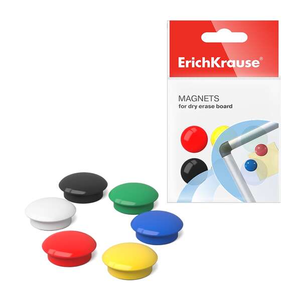 Erichkrause Pack de 12 Imanes - 2cm - Fijacion en Pizarras y Superficies Metalicas 1 pieza(s)