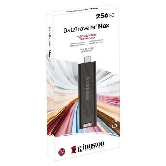 Kingston Technology - DataTraveler Max unidad flash USB 256 GB USB Tipo C 3.2 Gen 2 (3.1 Gen 2) Negro