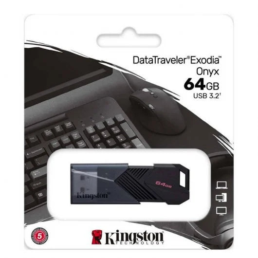 Kingston Technology - DataTraveler Exodia Onyx unidad flash USB 64 GB USB tipo A 3.2 Gen 1 (3.1 Gen 1) Negro