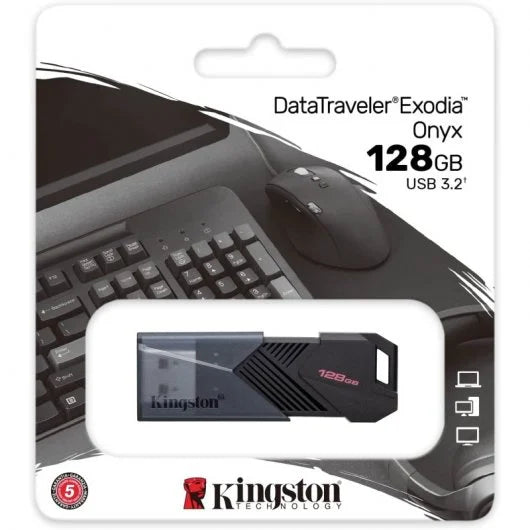 Kingston Technology - DataTraveler Exodia Onyx unidad flash USB 128 GB USB tipo A 3.2 Gen 1 (3.1 Gen 1) Negro