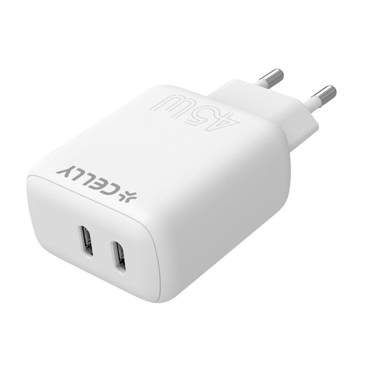 Celly - TRAVEL CHARGER 2 USB-C 45W