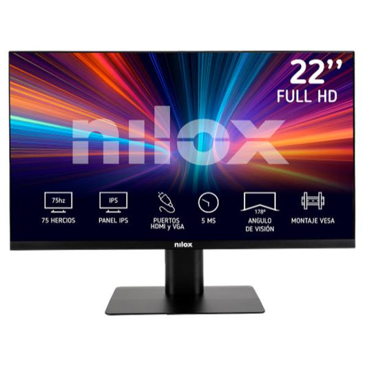 Nilox - MONITOR 21.5" IPS 5MS VGA HDMI pantalla para PC 55 9 cm (22") 1920 x 1080 Pixeles Full HD LED Negro