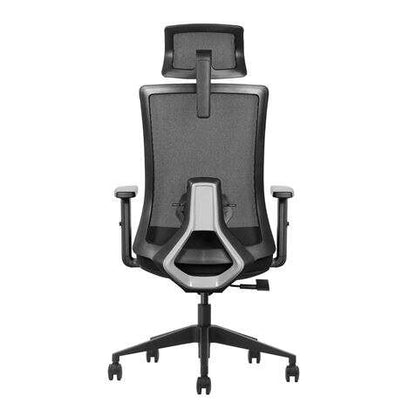 Cromad Senior SE7000 Silla de Oficina - Reposacabezas, Asiento, Soporte Lumbar y Reposabrazos Ajustables - Bloqueo de la Parte Trasera - Reposacabezas y Respaldo de Malla - Color Negro 1 pieza(s)