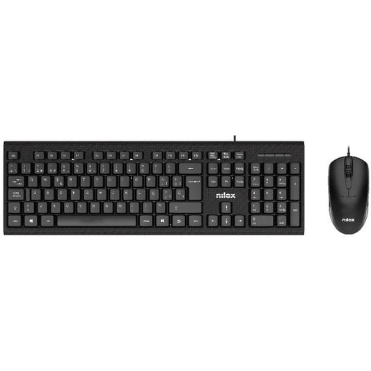 Nilox - NXKME0011 teclado Ratón incluido Oficina USB Español Negro