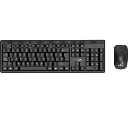 Nilox - NXKMWE011 teclado Ratón incluido Oficina RF inalámbrico Español Negro